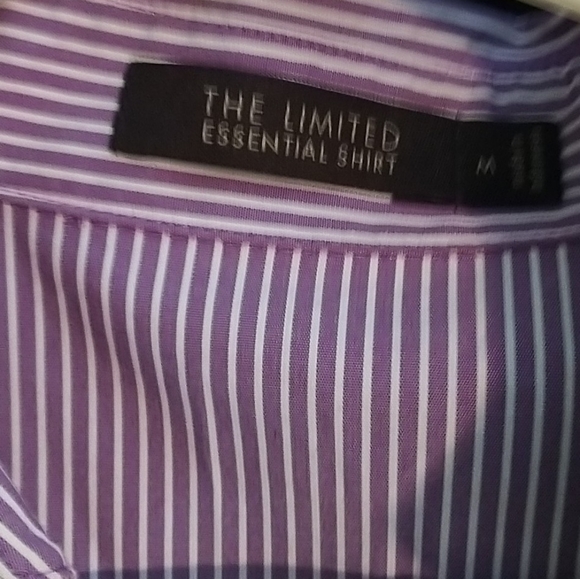 The Limited Essential Shirt. Women's Striped Short Sleeve button up shirt. - Picture 3 of 3